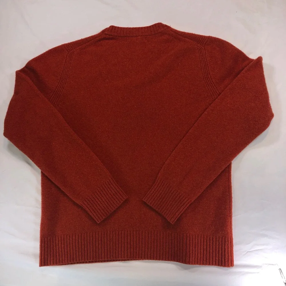 Banana Republic Mens Orange 100% Extra Fine Merino Wool Crewneck Sweater Medium